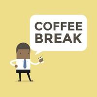 African businessman with coffee break. vector