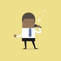 African businessman singing. vector