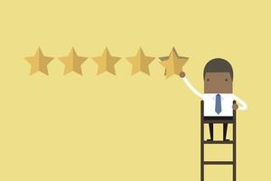 African businessman giving five star rating. vector