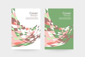 Business brochure cover template. Modern abstract geometric background. Triangles curve design vector. vector