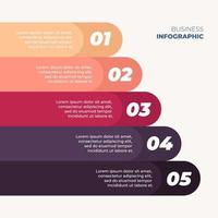 El vector de diseño de infografías se puede utilizar para el diseño de flujo de trabajo, diagrama, informe anual, diseño web. concepto de negocio con 5 opciones, pasos o procesos.