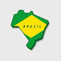 Map of Brazil Modern 3d Style. vector