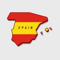 Map of Spain Modern 3d Style. vector