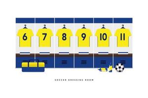 Sweden Football or soccer team dressing room. vector