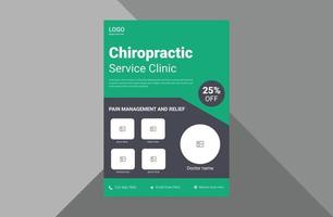 chiropractic services clinic flyer design. health care clinic service poster leaflet design. a4 template, brochure design, cover, flyer, poster, print-ready vector