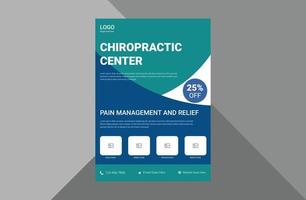 chiropractic services clinic flyer design. health care clinic service poster leaflet design. a4 template, brochure design, cover, flyer, poster, print-ready vector