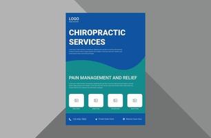 chiropractic services clinic flyer design. health care clinic service poster leaflet design. a4 template, brochure design, cover, flyer, poster, print-ready