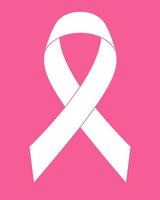 Símbolo de la cinta rosada de la ilustración de vector de enfermedad de cáncer de mama aislado sobre fondo