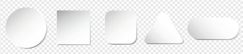 3D vector buttons neumorphic design. Geometric shapes. circle, square, .rectangle on white background with light shadows. Web elements geometry modern trend tree dimensional design