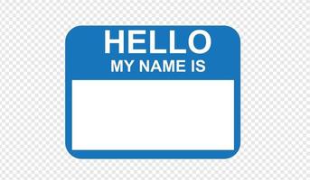 hello my name is sticker tag vector