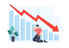 Loss in Business Lead to Bankruptcy Illustration vector