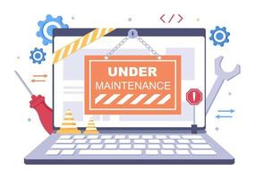 Software System Under Maintenance Vector Illustration