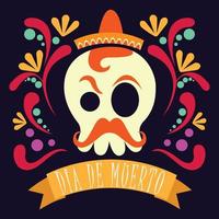 Dia de muertos background in flat design vector