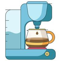 Flat icon illustration of coffee brewing method. vector