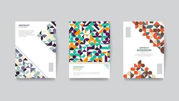 retro cover template set geometric background - vector