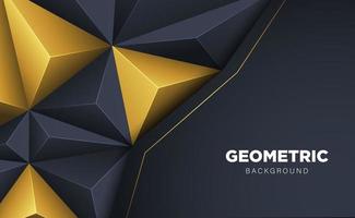 abstract 3d polygon triangle with dark background  - vector