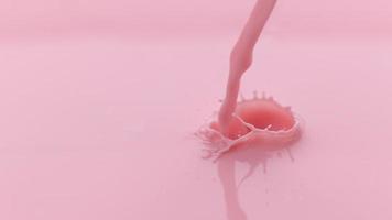 Strawberry milk pouring and splashing in slow motion. shot on Phantom Flex 4K at 1000 fps video