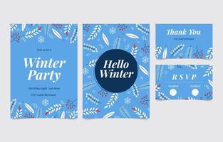 Winter Invitation Set vector