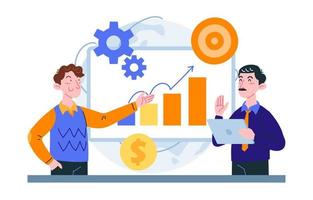 Two Man Planning Business vector