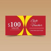 Red  Gift Voucher Design Template vector