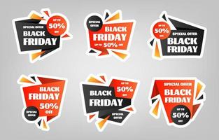 Black Friday Sticker Collection vector