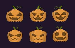 colección de elementos de halloween jack o lantern vector