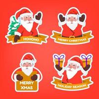 Santa Claus Christmas Sticker Collection vector