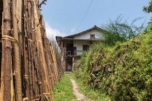 Old houses and roads in the countryside photo