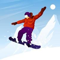 Winter Sport Activity Snowboarding vector