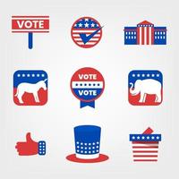 colección de iconos de elecciones de Estados Unidos vector