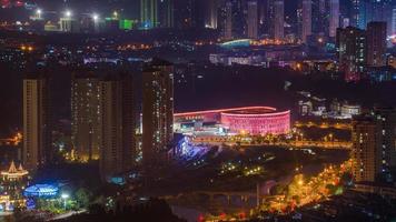 Colorful night view of the city photo