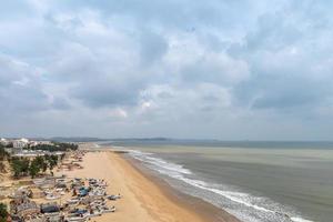 Sunny sea and beach, white waves, golden beach photo