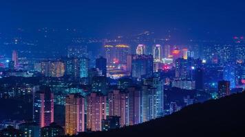Colorful night view of the city photo