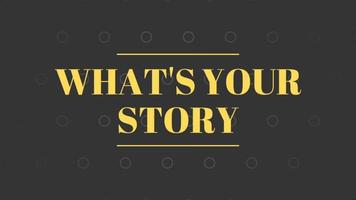 What's Your Story Animated Text Design Black background. Animation What's Your Story. Animation for, shop, discount, sale, decoration. Dash Style video