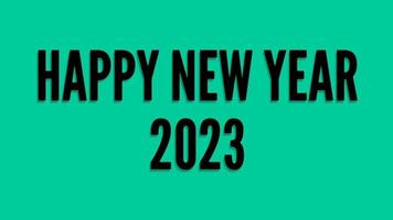 felice anno nuovo 2023 sfondo schermo verde con linee colorate e felice anno nuovo al centro stile audace - gratuito per uso commerciale video