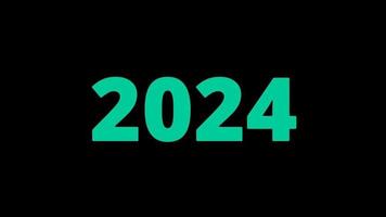 Happy New Year 2024 Green screen background with colored lines and HAPPY New year in the center Trailer Style - free for commercial use video