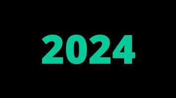 felice anno nuovo 2024 sfondo dello schermo verde con linee colorate e felice anno nuovo in stile trailer centrale - gratuito per uso commerciale video