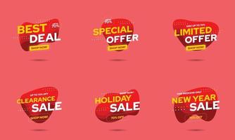 Set of Sales promotion banner design badge vector