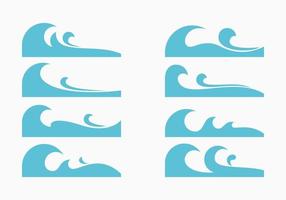 Set of waves vector illustration