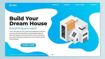 Abstract homepage design template for house build vector