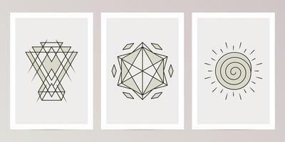 Set of abstract design for wall decoration vector