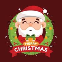 Cheerful Santa Greeting Merry Christmas vector