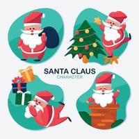 Cute Santa Character Collection vector