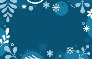 Winter Floral Geometric Background vector