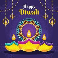 Colorful Happy Diwali Greeting vector
