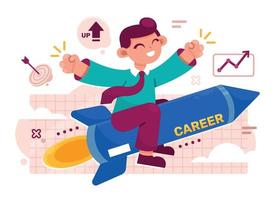 Youn Man Level Up New Career vector