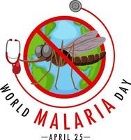 día mundial de la malaria sin pancarta de mosquitos vector