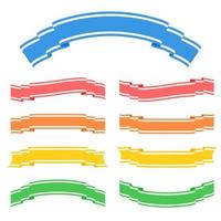 Set of colored isolated banner ribbons on white background. Simple flat vector illustration. With space for text. Suitable for infographics, design, advertising, holidays, labels.