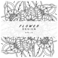 mehndi flower decorative ornament in ethnic oriental style, doodle ornament, outline hand draw. coloring book page. vector