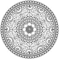 Circular pattern in the form of mandala with flower for henna, mehndi, tattoo, decoration. vector